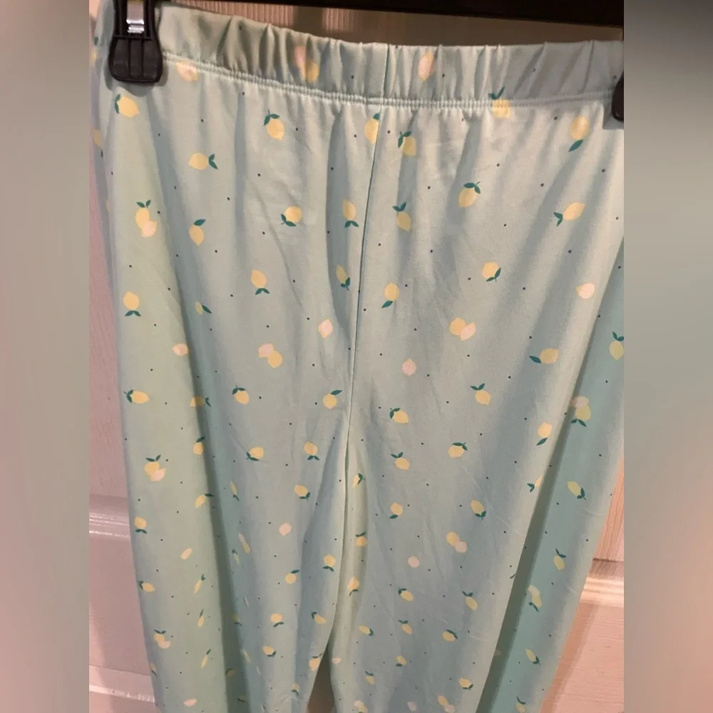 NWT Wonder Nation Girls Lemon‎ Pajama Set Size L 10-12 Wide Leg Sleepwear